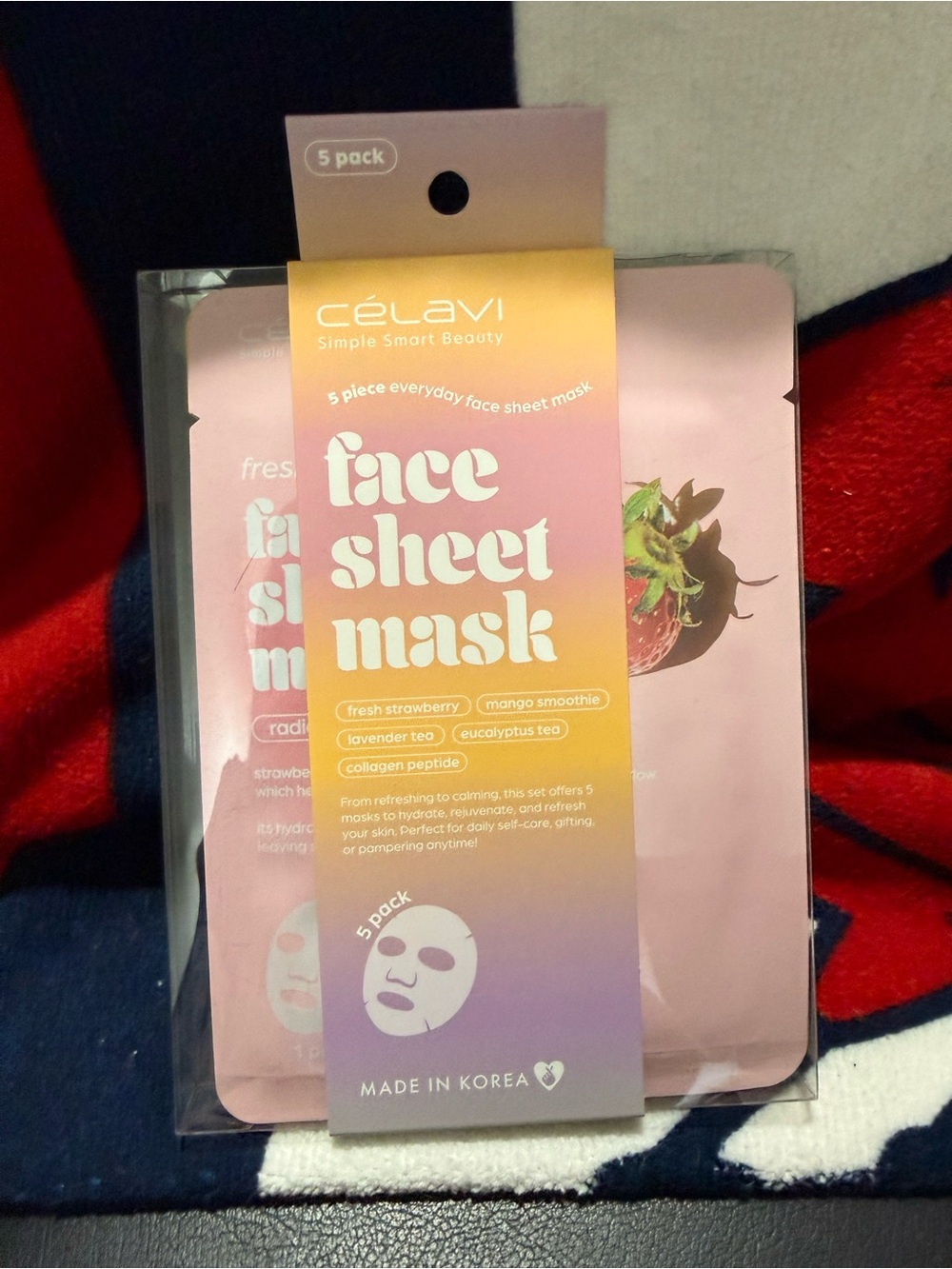 Pink Face Sheet Mask – Hydrating 5-Pack